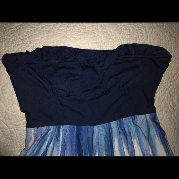 2/$24 🌻 Anthropologie Nathalie Lete Paris Size ? Strapless Blue Floral - Picture 6 of 11